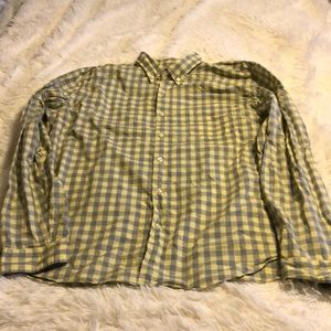 J Crew Factory yellow & gray checked shirt XL